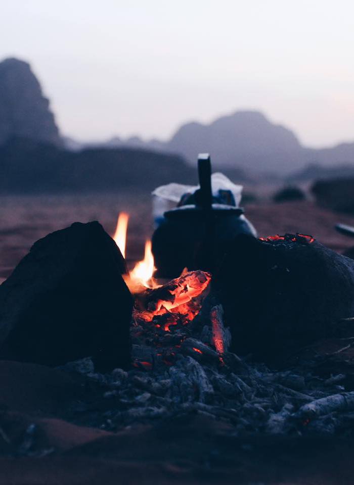 Campfire in Wadi Rum