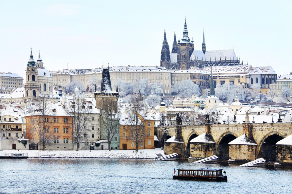Prague Bridge Snow best christmas markets in europe