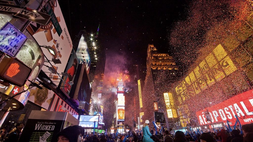 times square party ball drop New Year's Eve New York 2019