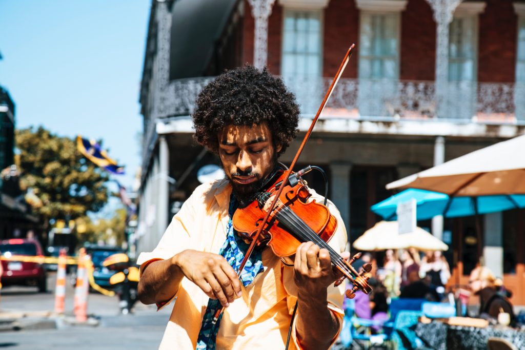visit New Orleans Topdeck Music Violin Street Performer