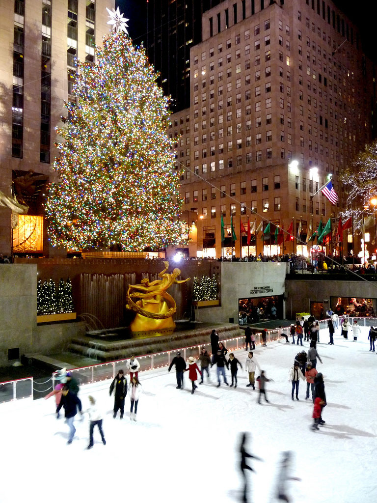 ice skating Rockefeller Center winter christmas tree New Year's Eve New York 2019