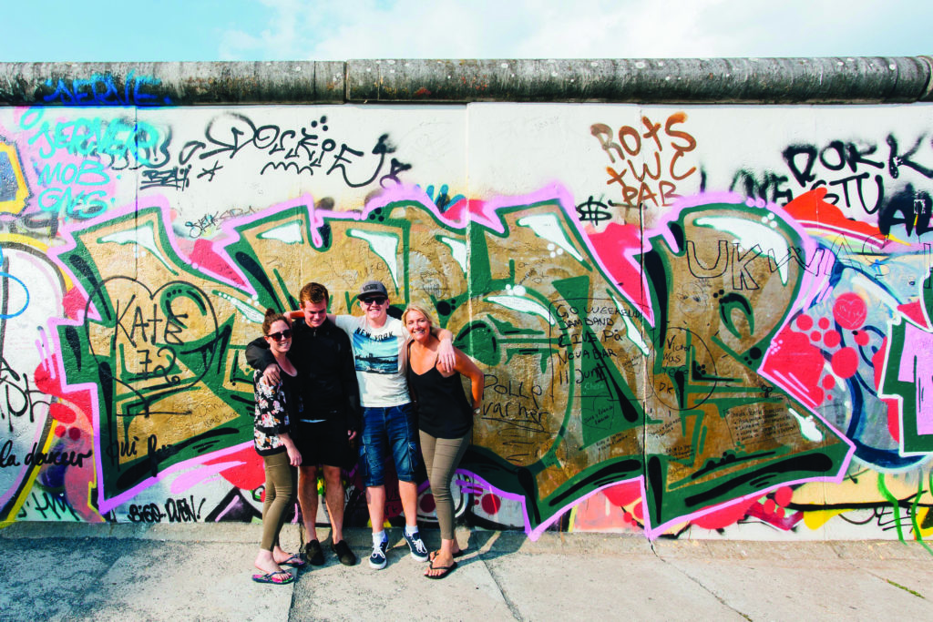 berlin wall friends group picture exchange year studying abroad