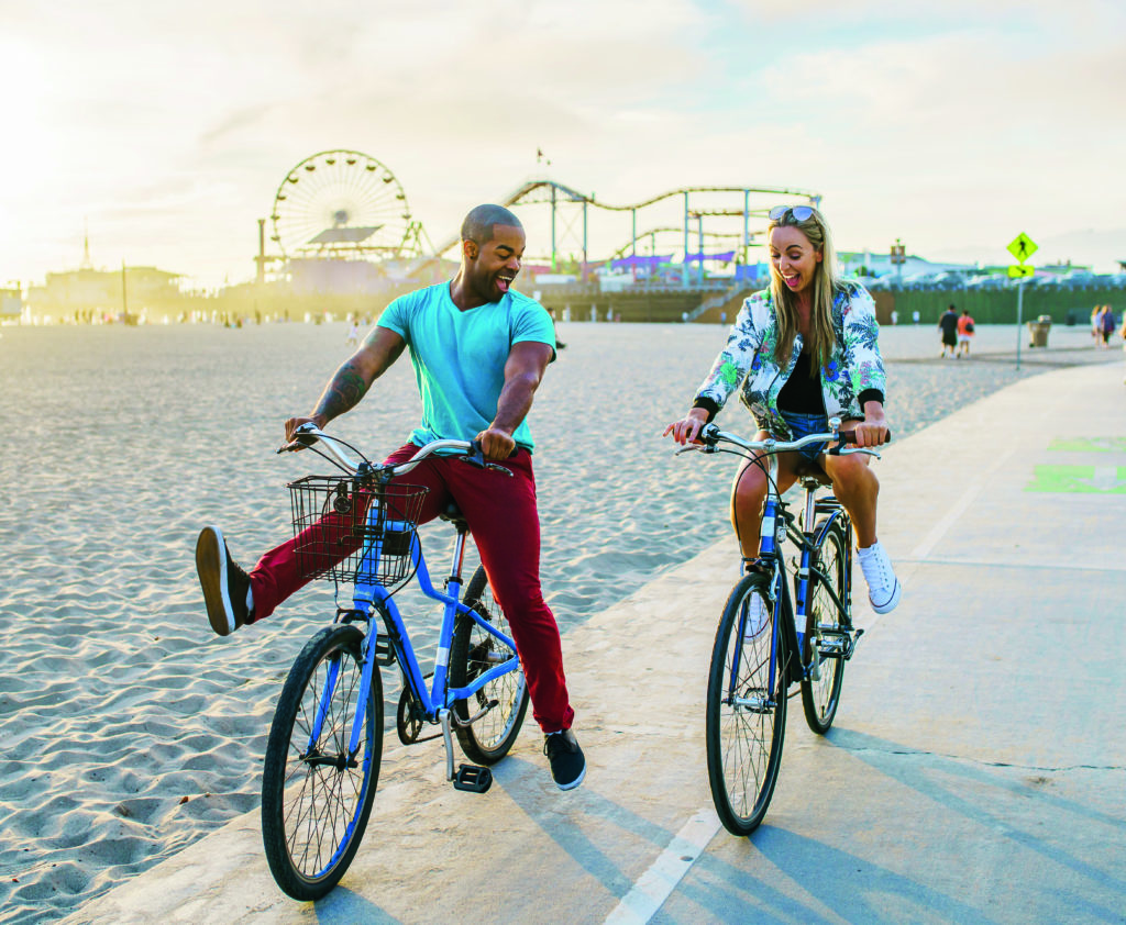 Santa Monica America bike couple beach exchange year studying abroad