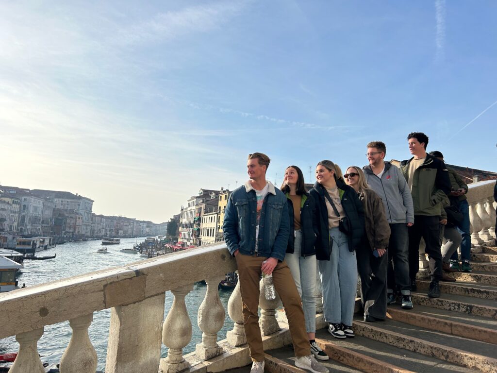 Group of travelers on a Topdeck Europe trip in Venice, Italy