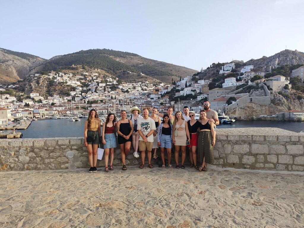 Group of people in the Greek Islands